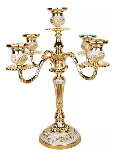 14 Inches Tall Canle Holder Candelabro De 5 Brazos Cena De