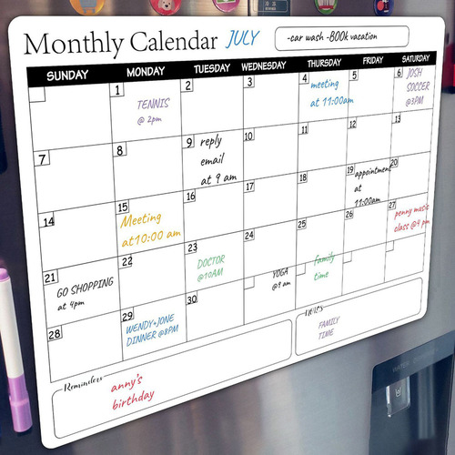Para Calendario De Nevera Con Pizarra Magnética Regrabable
