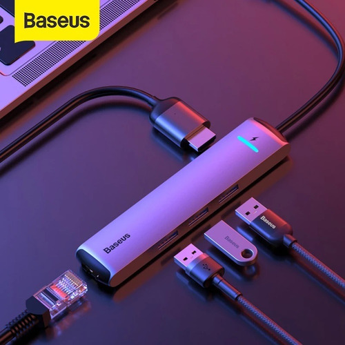 Imagem 3 de 7 de Hub Adaptador Macbook Pro 6em1 Usb-c Hdmi Pd Usb Rj45 Baseus