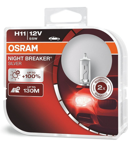 Imagem 1 de 6 de Lâmpada Par H11 Osram Night Breaker Silver Original 100%+luz