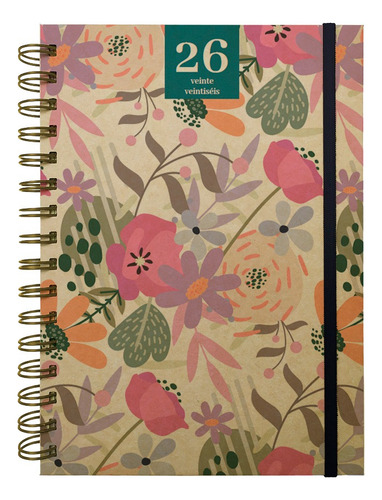Agenda Semanal 2026 Ecológica A5 80 Hojas. Tapa Dura + Sobre Portada Beige Semana5