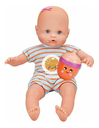Imagen 2 de 2 de Nenuco - Muñeca Con Biberon Sonajero Y Pijama Naranja