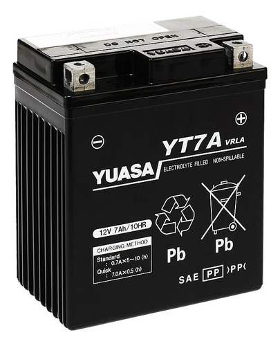 Imagen 1 de 8 de Batería Moto Yuasa Yt7a Yamaha Ybr 125 Ed 12/18
