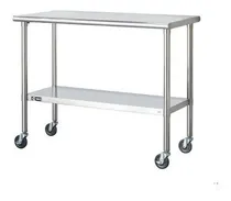 Comprar Mesa De Preparacion De Alimentos Acero Inoxidable C\u002F Ruedas