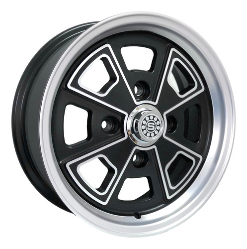 Rodas Porsche Aro 15 Tala 5,5 4x130 Fusca S274 4 Rodas Cor Preto Diamantado 4x30 2