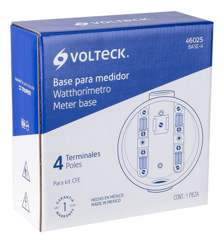 Caja De Interruptor Y Base De 4 Terminales Volteck