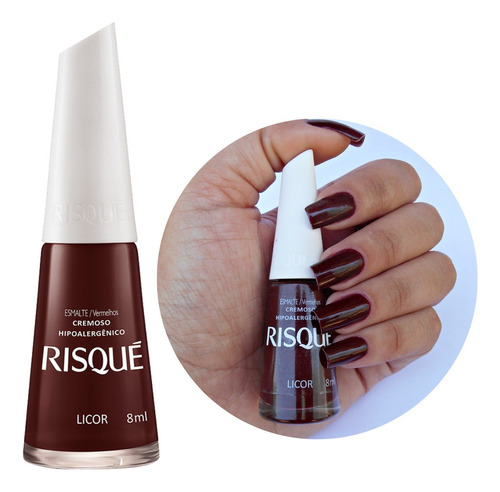 Esmalte Risque Licor Vermelho Clássico Hipoalergênico