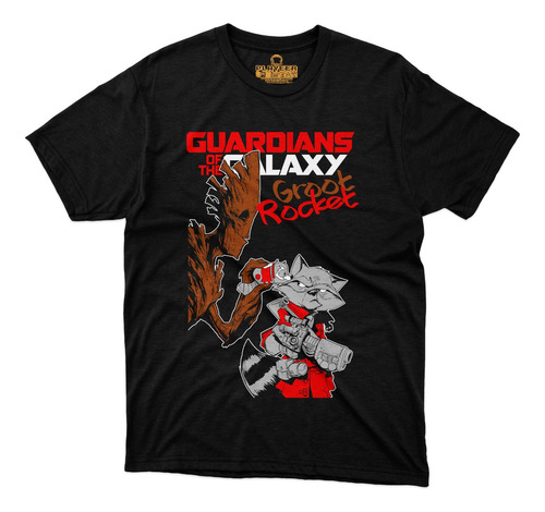 Playera Guardianes De La Galaxia Groot & Rocket Marvel Quill