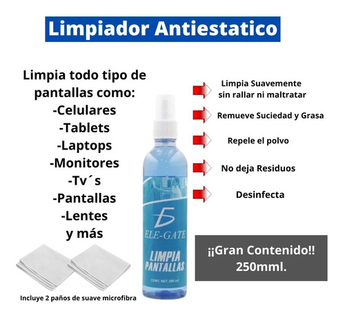 Imagen 3 de 8 de Kit De Limpieza 7 Pz Aire Toallas Húmedas Alcohol Espuma