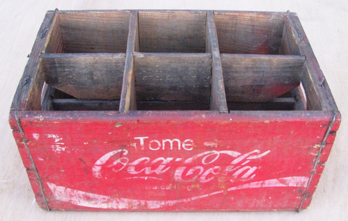 Casillero Antiguo De Coca-cola Madera Para 6 Botellas