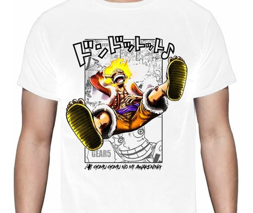 One Piece - Luffy Gear 5 Color - Polera Anime Manga 