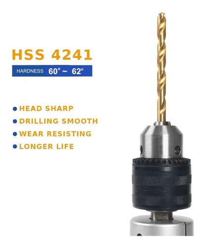 Brocas Drillforce 25/64 Titanio Hss 5 Piezas Longitud Jobber