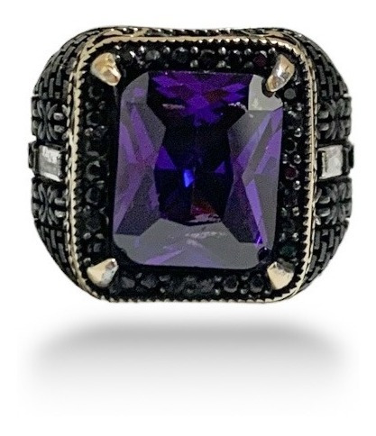 Anillo Turco Plata, Amatista, Otomano Hombre Estambul Joya