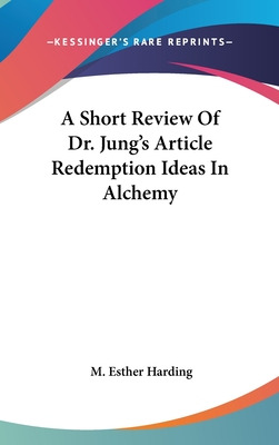 Libro A Short Review Of Dr. Jung's Article Redemption Ide...