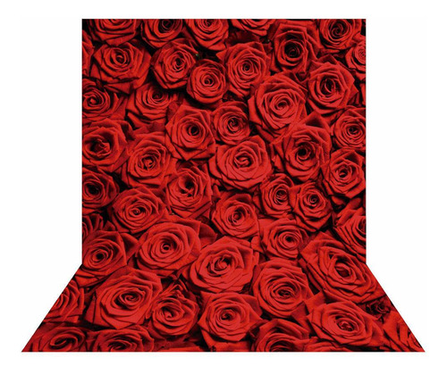 Fundo Fotográfico Cenário Textura Rosas Vermelha Tecido