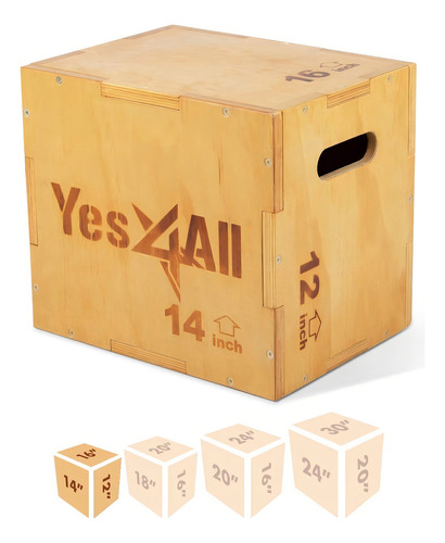 Yes4all Plyo Box - Caja De Madera Para Ejercicios