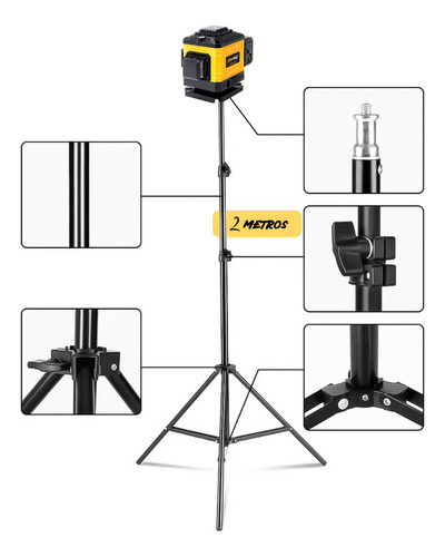 Kit Nível A Laser De 12 Linhas 3d Profissional Com Tripé