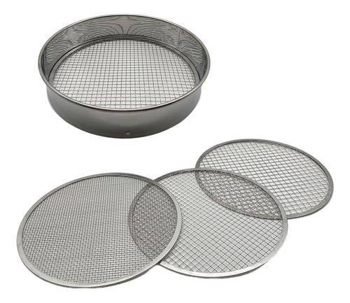 Tamiz De Suelo Con 3 Mallas Acero Inoxidable