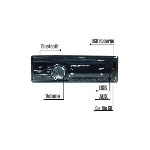 Rádio Carro Mp3 Bluetooth Android-ios Usb Sd-card Universal