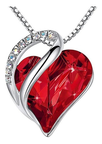 Gargantilla-collar Con Corazón De Cristal Color Rojo
