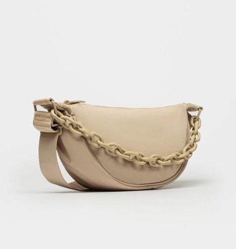 Cartera Bandolera New Match De Nylon - Prüne Natural Lisa Níquel Natural