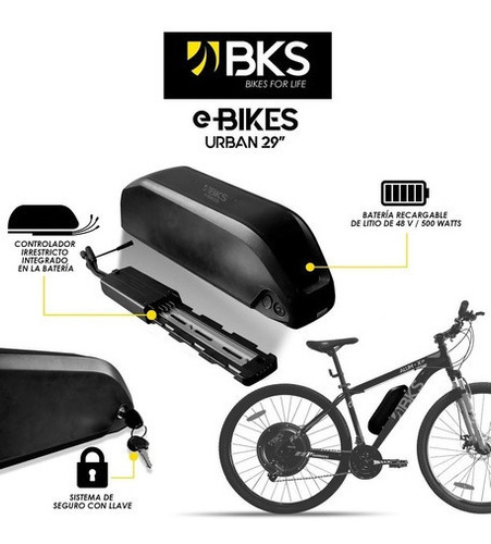 Imagen 4 de 7 de Kit Convertidor A Bicicleta Eléctrica Mtb 29 48v 1000w Bks