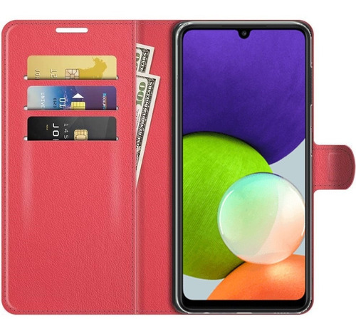 Capa Capinha Carteira Galaxy A22 4g Tela 6.4 Case Couro Flip