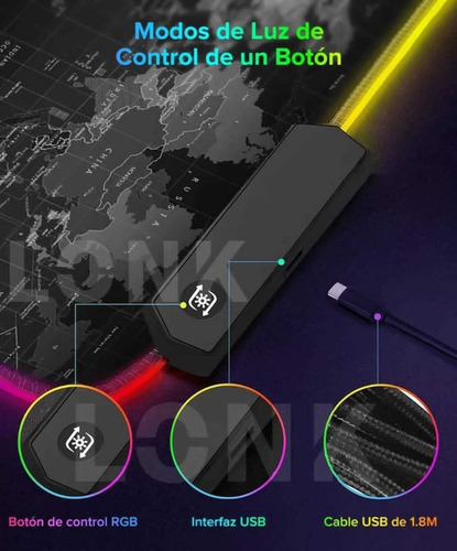 Alfombrilla De Ratón Gamer Rgb Luz Led Lonk Alfombrilla80x30 (Usado)