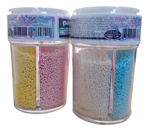 Mini Perlas Comestible Colores Pastel Mate 120grs Pastelar Color Blanco Perlitas