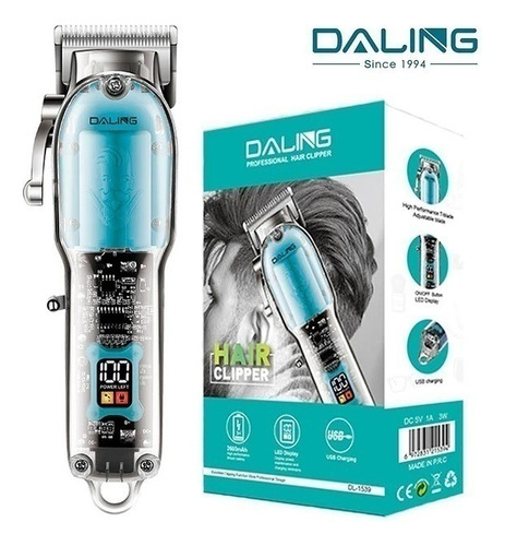 Máquina Patillera Digital Recargable Daling, Ideal Regalo Turquesa