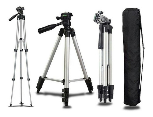 Imagen 2 de 7 de Tripode Aluminio Plegable Celular Camaras Reflex Telescopico