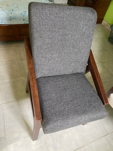 Silla De Madera Para Comedor Tripié Marrón Oscuro Crema