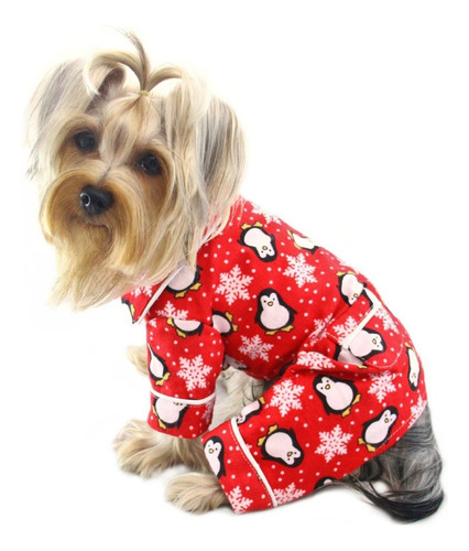 Klippo Pinguinos & Snowflake - Pijama Para Perro (franela), 