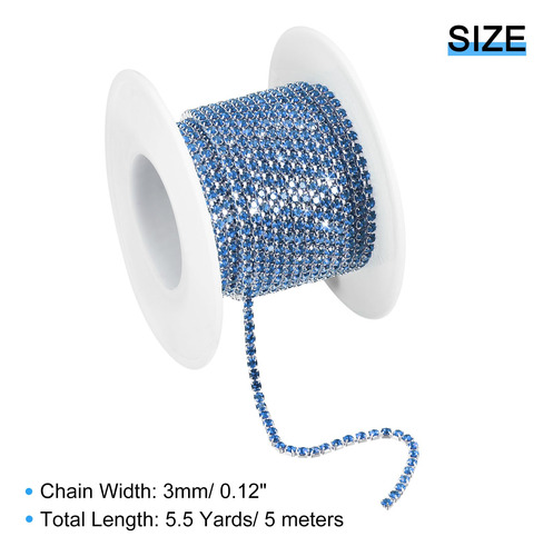 Uxcell Cadena De Diamantes De Imitación De Cristal De 5,5 Y