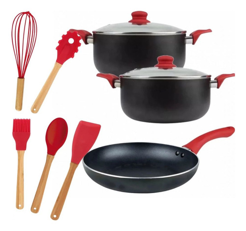 Conjunto De Panelas E Utensílios De Cozinha 8 Peças Mor