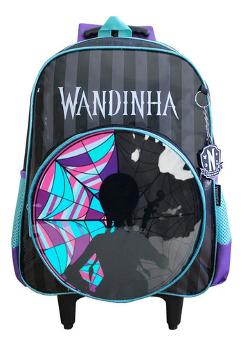 Mochila Escolar De Rodinhas Wandinha Infantil Meninas Luxcel