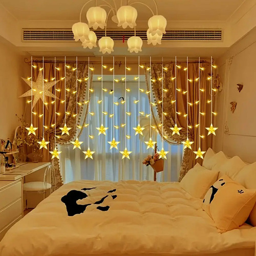 Para Guirnalda De Luces Navideñas Con Forma Estrella Para