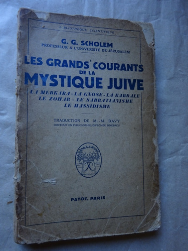 Gershom Scholem.les Grands Courants De La Mystique Juive/