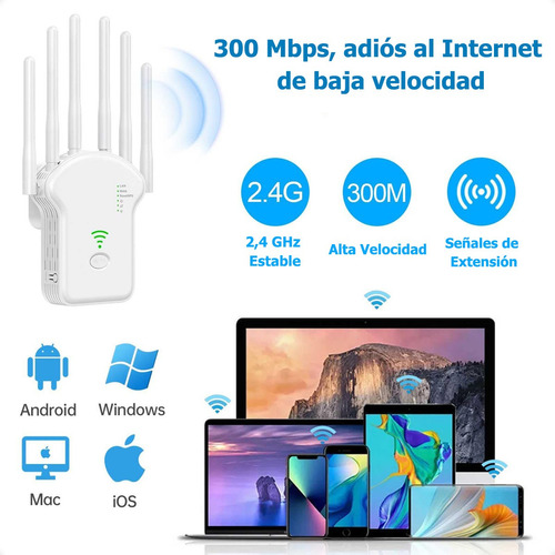 Amplificador Wifi Extensor Rango Repetidor Señal De 6 Antena