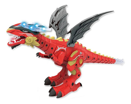 Jurassic Fun Dragão Brinquedo Vermelho Luz E Som Multikids