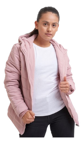 Campera Inflada Para Dama Tiro Largo Impermeable Muy Cómoda 