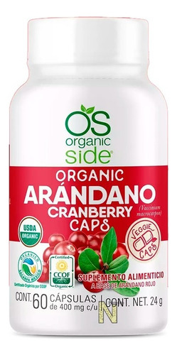 Arándano Orgánico (60 Caps) Organic Side Sabor Natural