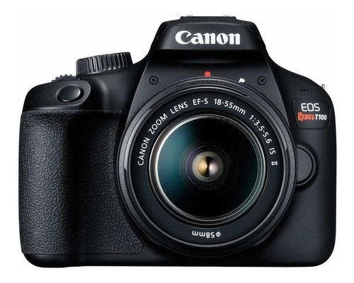  Canon EOS Rebel T100 18-55mm III + 55-250mm IS II Kit DSLR cor  preto