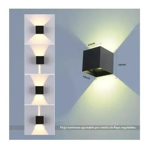 Imagen 2 de 7 de Foco Aplique Cuadrado Para Pared Luz Led Exterior Corriente