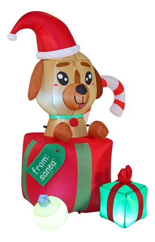 Cachorro Inflable De Navidad De 6 Pies, Decoración De Patio 