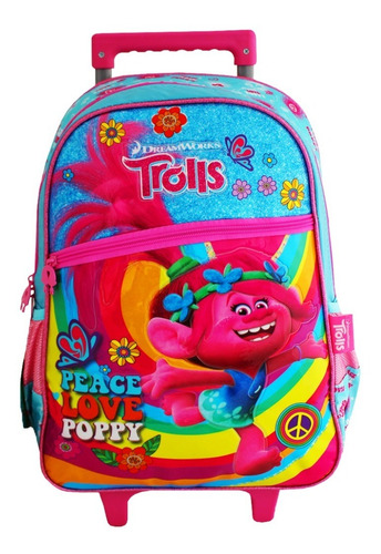 Imagem 2 de 10 de Kit Escolar Mochila Tr2238k + Estojo + Lancheira Trolls Clio