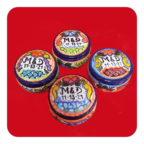 Imagen 9 de 10 de Set 40 Alhajero De Talavera Poblana Color 8cm P/recuerdo Lhj