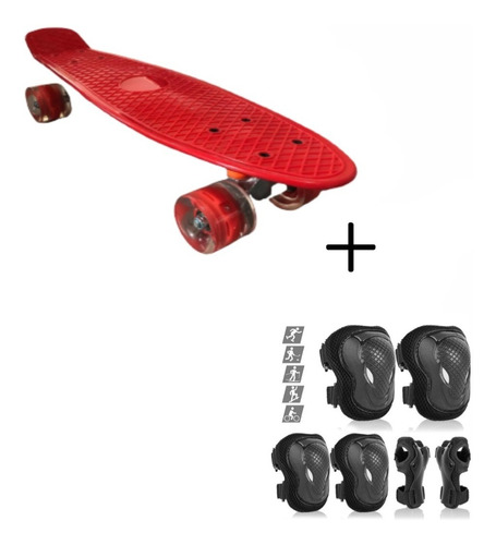 Patineta Skate Colors  + Set Protectores 