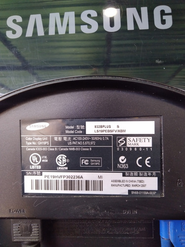 Monitor Samsung Syncmaster 932b Plus (Usado)