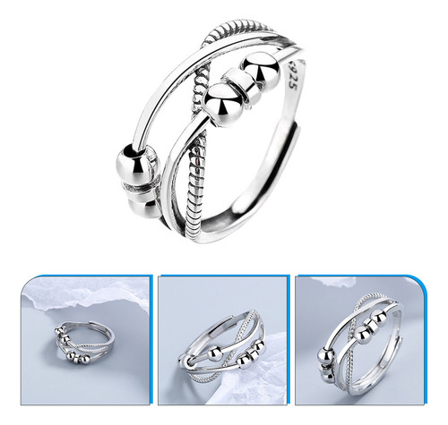 4 Anillos Antiestrés Para Mujer, Multicapas, Antiestrés